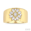 Floral Mixed Shape Diamond Wide Band