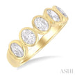 5 Stone Oval Shape Bezel Set Diamond Band 1.50 Carats