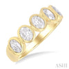 5 Stone Oval Shape Bezel Set Diamond Band 1.50 Carats