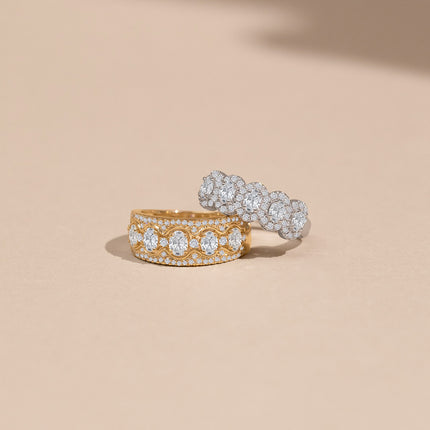 Oval Shape 5 Stone Diamond Band