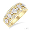 Oval Shape 5 Stone Diamond Band