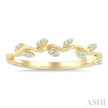 Dainty Design 1/10ct Diamond Leaf Stackable Band in 10K Yellow Gold