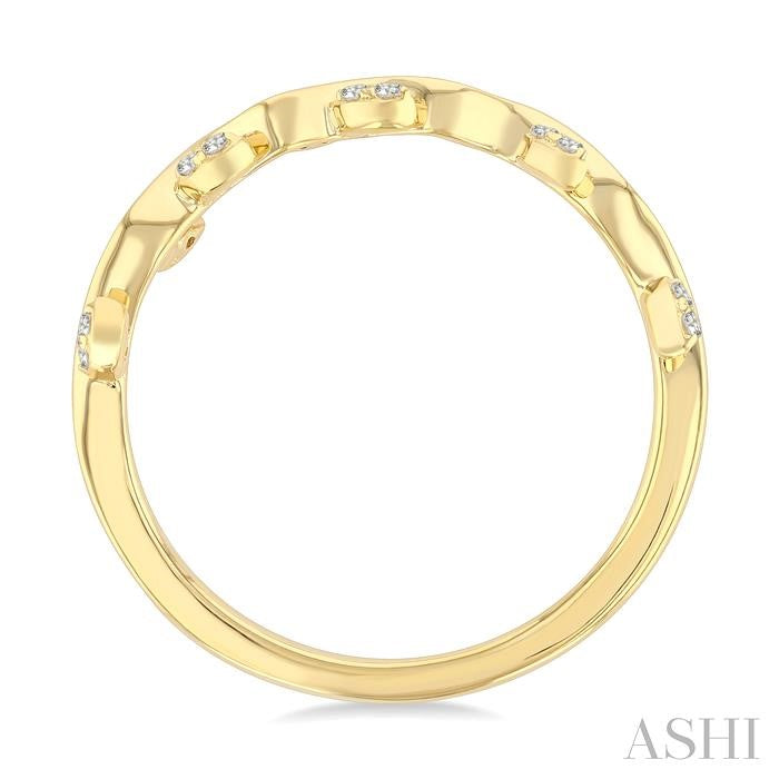 Dainty Design 1/10ct Diamond Leaf Stackable Band in 10K Yellow Gold