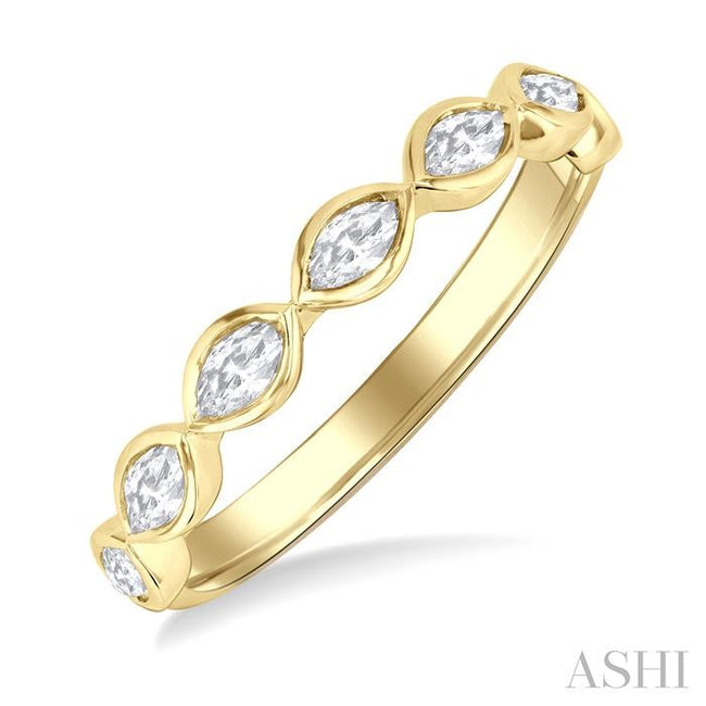 Marquise East-West Bezel set diamond band