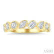 1 Carat Bezel Set Mixed Diamond Cut Fashion Band in 14K Yellow Gold