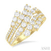 1.50 Ctw Triple Split Wide Bypass Round Cut Diamond Fashion Band