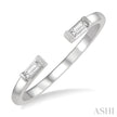 Stackable Petite Baguette Diamond Fashion Open Ring in 10K Gold