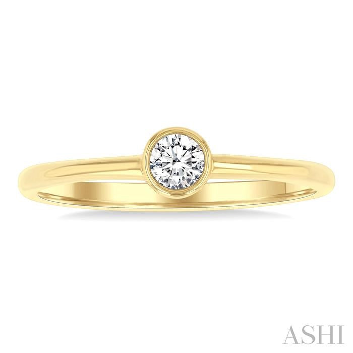 Modern 1/6ct Petite Bezel Set Diamond Fashion Ring in 10K Yellow Gold