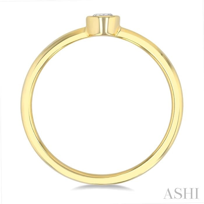 Modern 1/6ct Petite Bezel Set Diamond Fashion Ring in 10K Yellow Gold