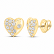 5/8 CTW Certified Lab-Grown Diamond Heart Stud Earrings in 10K Yellow Gold