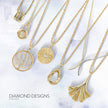 14k Yellow Gold Emerald Cut Lock Diamond Necklace