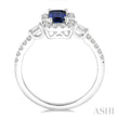 Emerald Cut Sapphire Diamond Ring