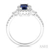 Emerald Cut Sapphire Diamond Ring