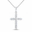 3/4 CTW Certified Lab-Grown Diamond Cross Pendant in 14K White Gold