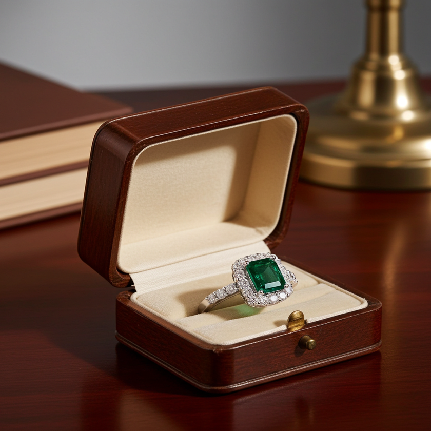 Couture LeVian Diamond & Costa Smeralda Emerald Ring in Platinum