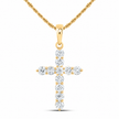 3/4 CTW Certified Lab-Grown Diamond Cross Pendant in 14K Yellow Gold