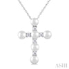 Gold Diamonds  and Pearls Cross