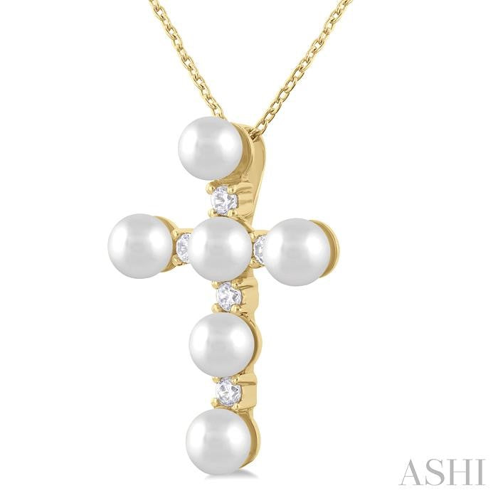 Gold Diamonds  and Pearls Cross