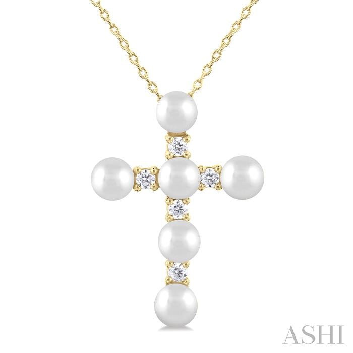 Gold Diamonds  and Pearls Cross