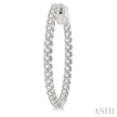 Big & Bold Inside-Out Round Cut Diamond Hoop Earrings in 14K White Gold