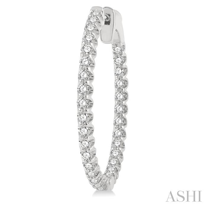 Big & Bold Inside-Out Round Cut Diamond Hoop Earrings in 14K White Gold