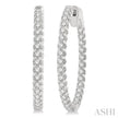 Big & Bold Inside-Out Round Cut Diamond Hoop Earrings in 14K White Gold