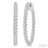 Big & Bold Inside-Out Round Cut Diamond Hoop Earrings in 14K White Gold