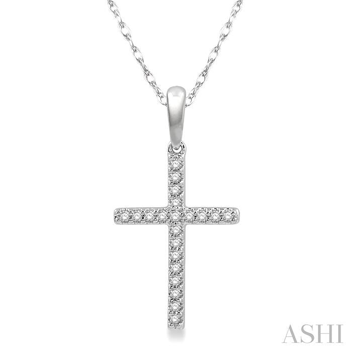 Classic 1/10ct Cross Diamond Fashion Petite Pendant in 10K White Gold
