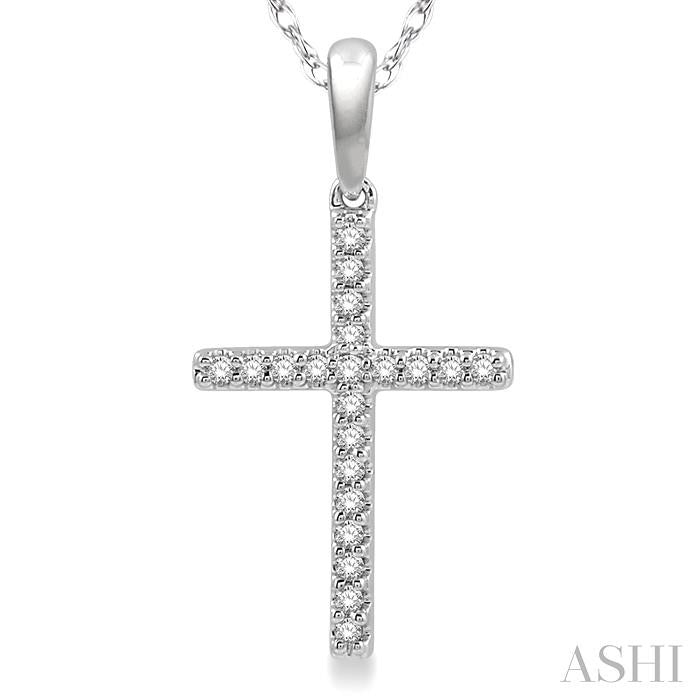Classic 1/10ct Cross Diamond Fashion Petite Pendant in 10K White Gold