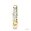 Channel-Set Baguette Diamond Huggie Earrings in 10K Yellow Gold