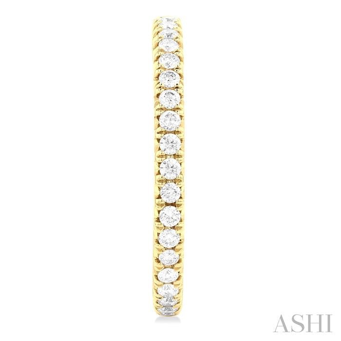 Exquisite French Pave Set Diamond Fashion Half Hoop Earrings in 14K Yellow Gold