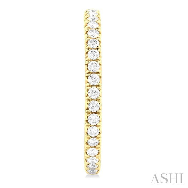 Exquisite French Pave Set Diamond Fashion Half Hoop Earrings in 14K Yellow Gold