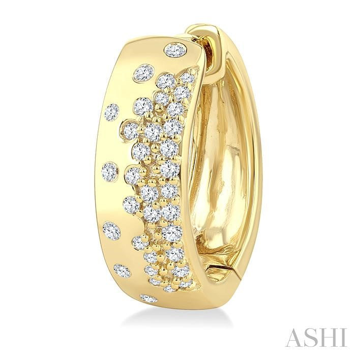 Bold & Modern 1/3ct Diamond Mosaic Hoop Earrings in 10K Yellow Gold