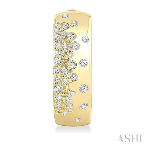 Bold & Modern 1/3ct Diamond Mosaic Hoop Earrings in 10K Yellow Gold