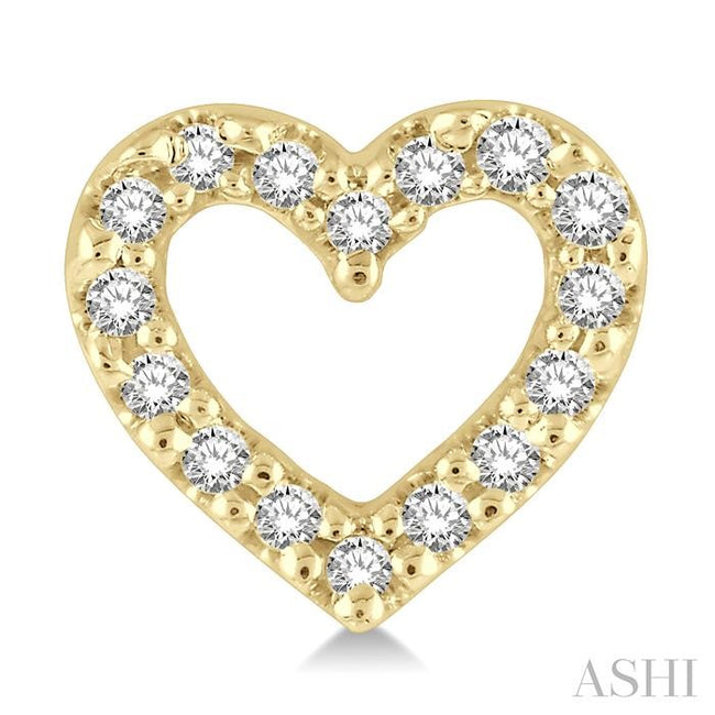 1/10ct Heart Shape Diamond Petite Fashion Earring in 10K Yellow Gold