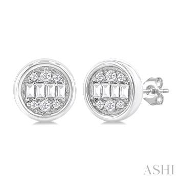 bezel set diamond earrings 