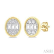 Oval Bezel Diamond Earrings