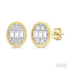 Oval Bezel Diamond Earrings