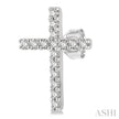 Classic Design 1/10ct Cross Diamond Petite Fashion Earring in 10K White Gold