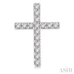 Classic Design 1/10ct Cross Diamond Petite Fashion Earring in 10K White Gold