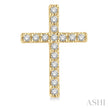 Petite Diamond Cross Stud Earrings in 10K Yellow Gold