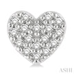 1/10ct Heart Shaped Petite Fashion Diamond Earrings in 10K White Gold
