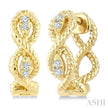 Braided Rope Swirl Diamond Huggie Earrings in 10K Yellow Gold