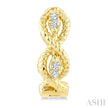 Braided Rope Swirl Diamond Huggie Earrings in 10K Yellow Gold