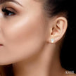 Petite Bezel Set Pear Shape Diamond Fashion Stud Earrings in 10K Yellow Gold