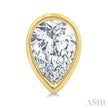 Petite Bezel Set Pear Shape Diamond Fashion Stud Earrings in 10K Yellow Gold