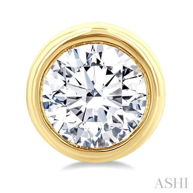 Classy 1/5ct Petite Bezel Set Diamond Fashion Stud Earring in 10K Yellow Gold