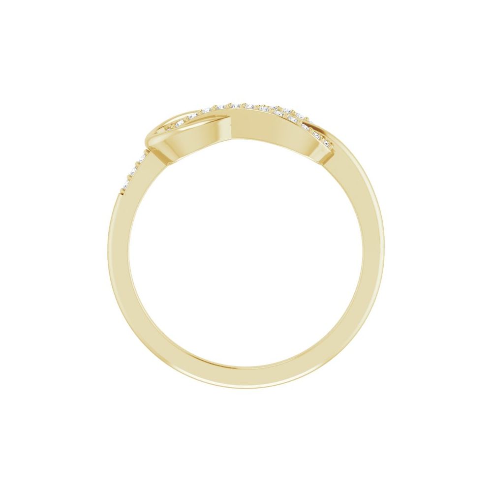 14K Yellow Natural Diamond Infinity-Inspired Ring