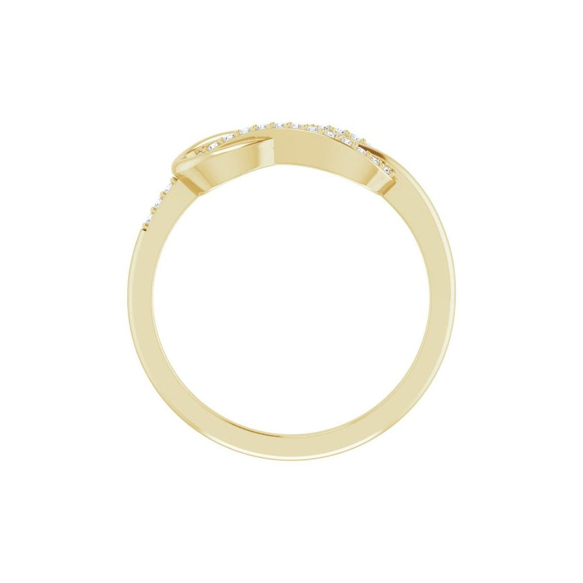 14K Yellow Natural Diamond Infinity-Inspired Ring