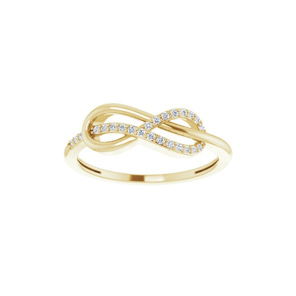 14K Yellow Natural Diamond Infinity-Inspired Ring